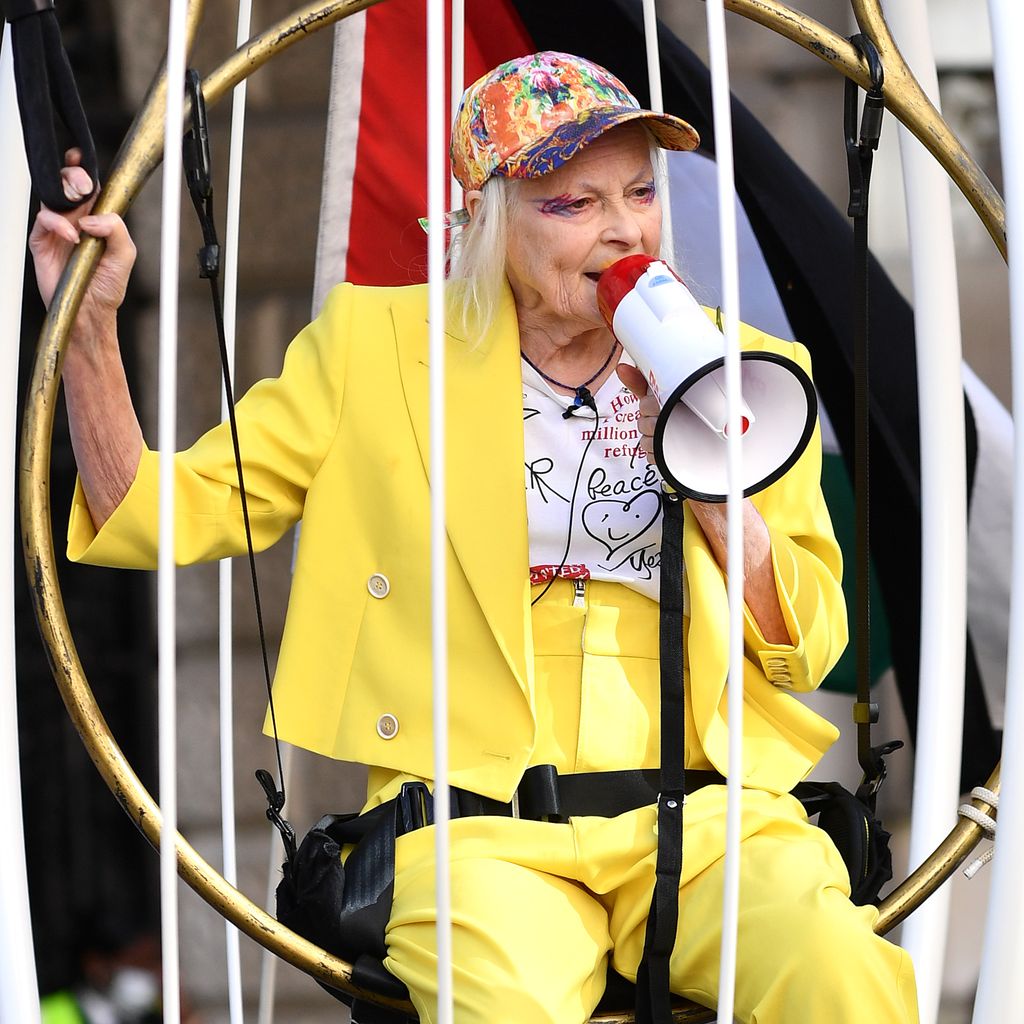 Vivienne Westwood bei einem Protest 2020