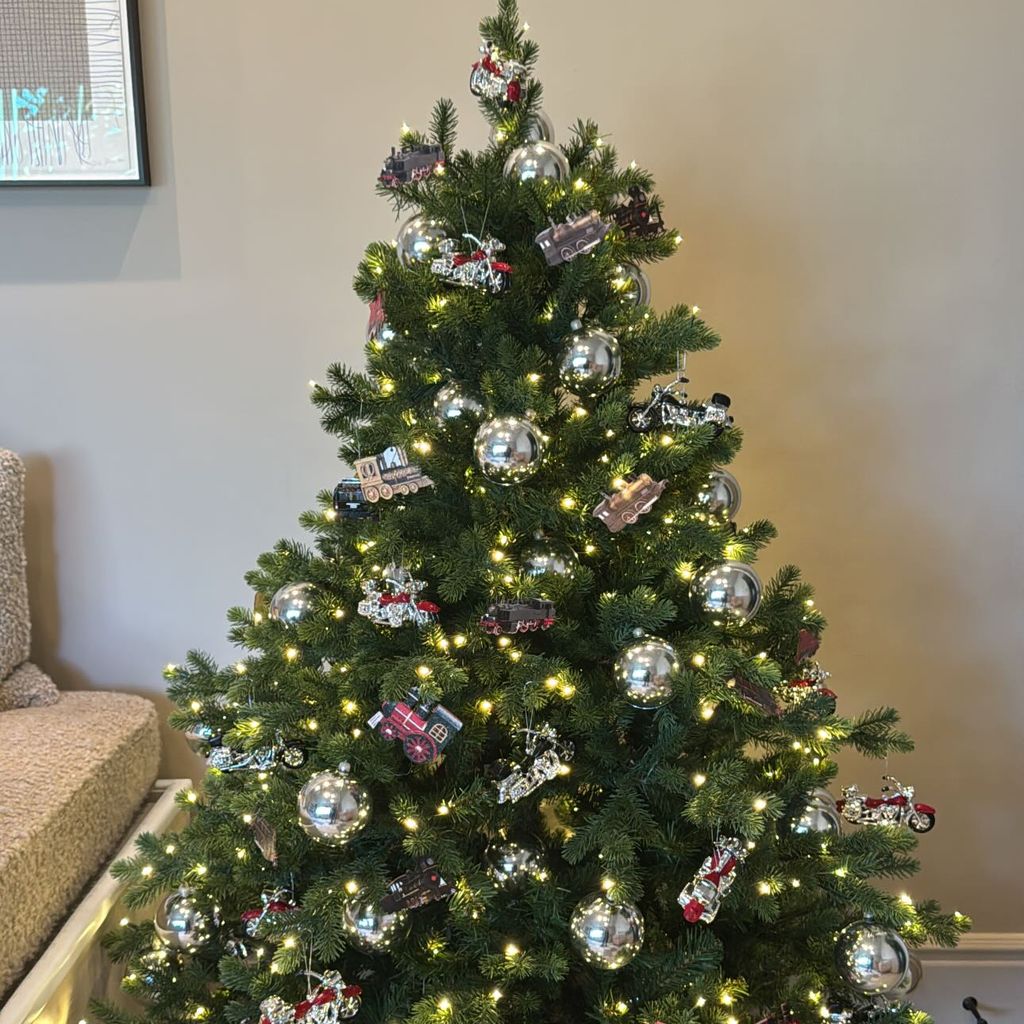 Weihnachtsbaum, der von Aire Webster dekoriert wurde