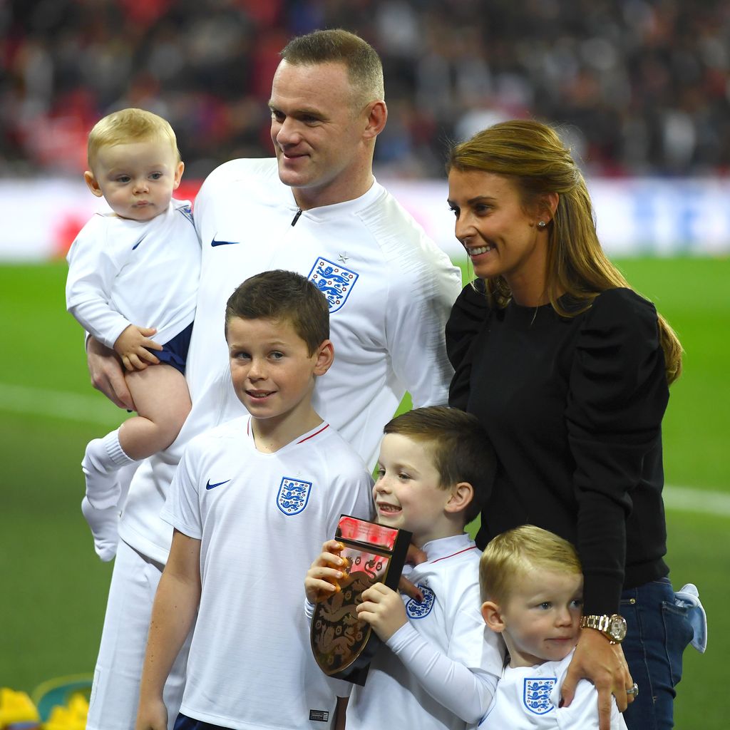 Wayne Rooney und seine Familie im Wembley-Stadion