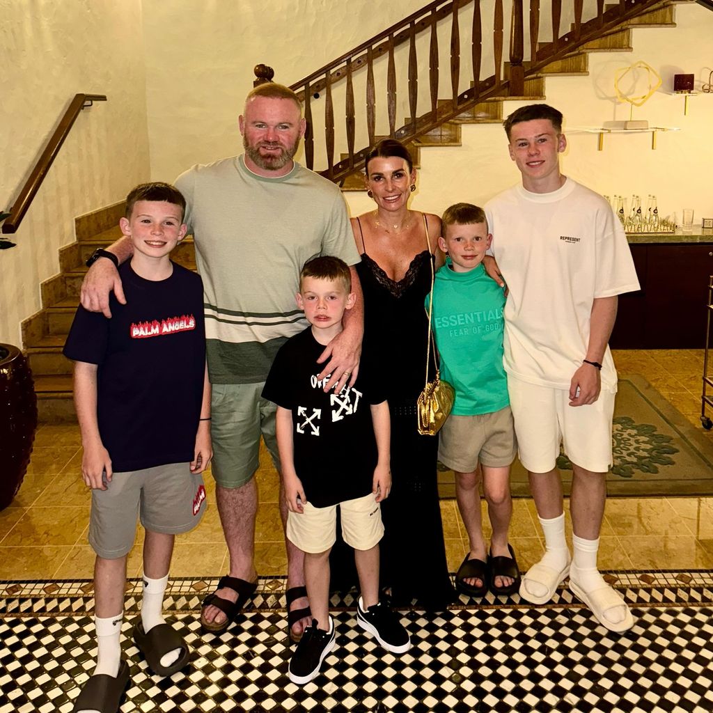 Wayne und Coleen Rooney mit ihren vier Söhnen