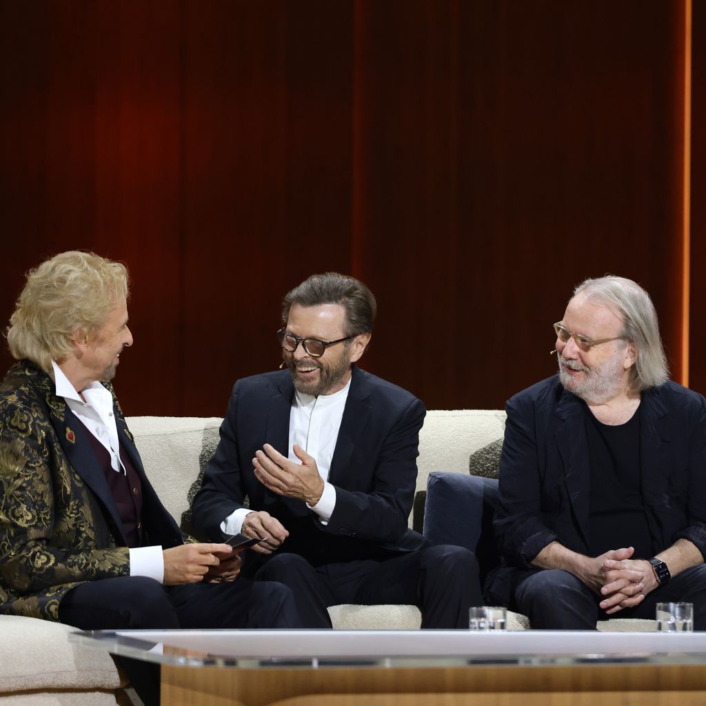 "Wetten, dass..?": Thomas Gottschalk, Björn Ulvaeus, Benny Andersson und Helene Fischer