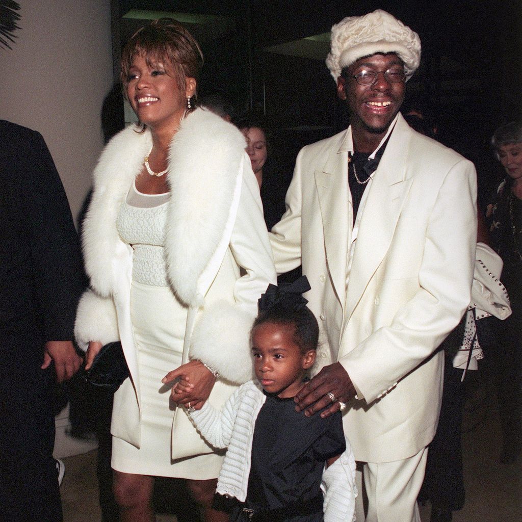 Whitney Houston und Bobby Brown mit ihrer Tochter Bobbi Kristina im Oktober 1998