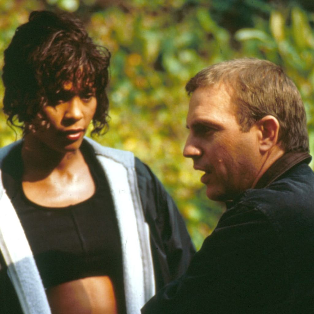 Whitney Houston und Kevin Costner in "The Bodyguard" im November 1992