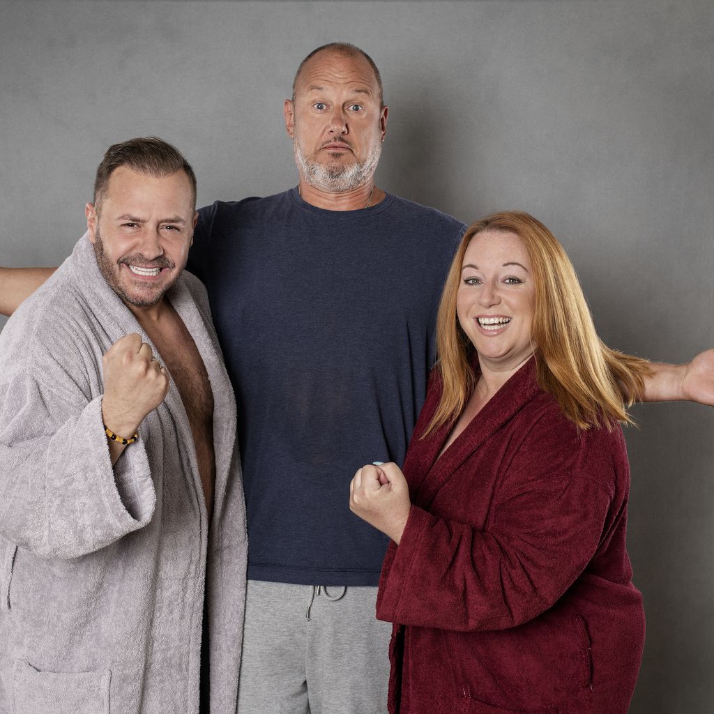 Willi Herren, Frank Rosin und Rebecca Siemoneit-Barum bei "Rosins Fettkampf"