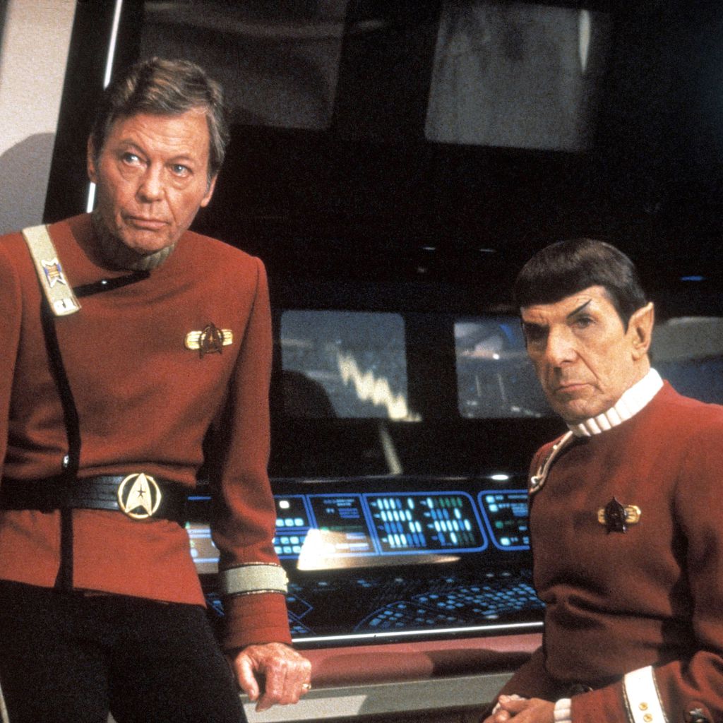 Deforest Kelley und Leonard Nimoy in "Star Trek V - Am Rande des Universums"