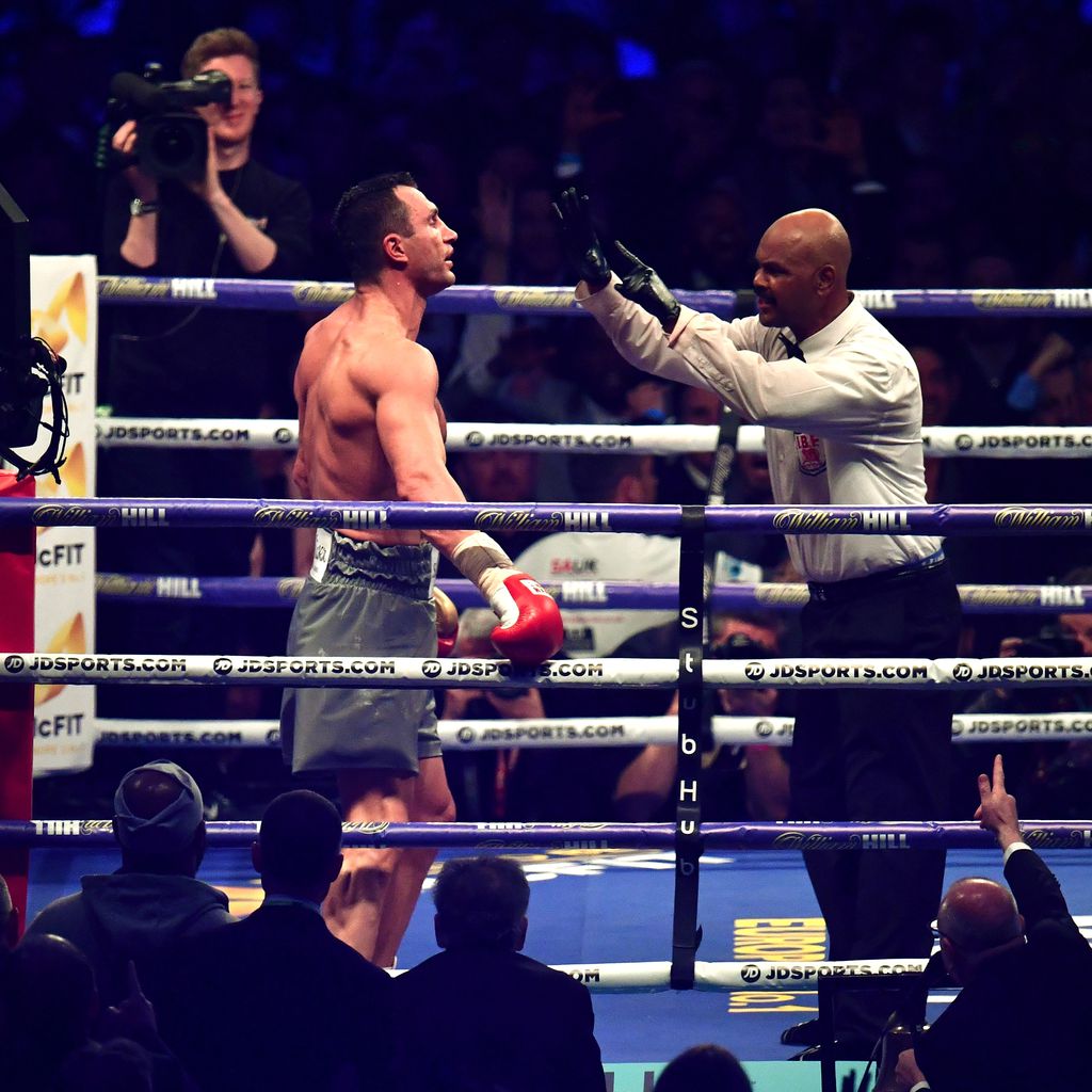 Wladimir Klitschko beim Boxkampf gegen Anthony Joshua, April 2017