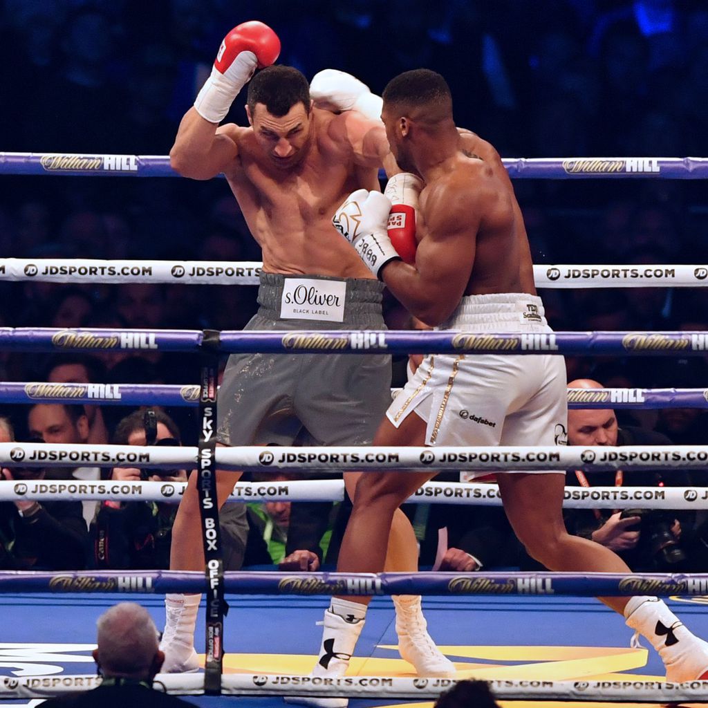 Wladimir Klitschko und Anthony Joshua im Wembley Stadium