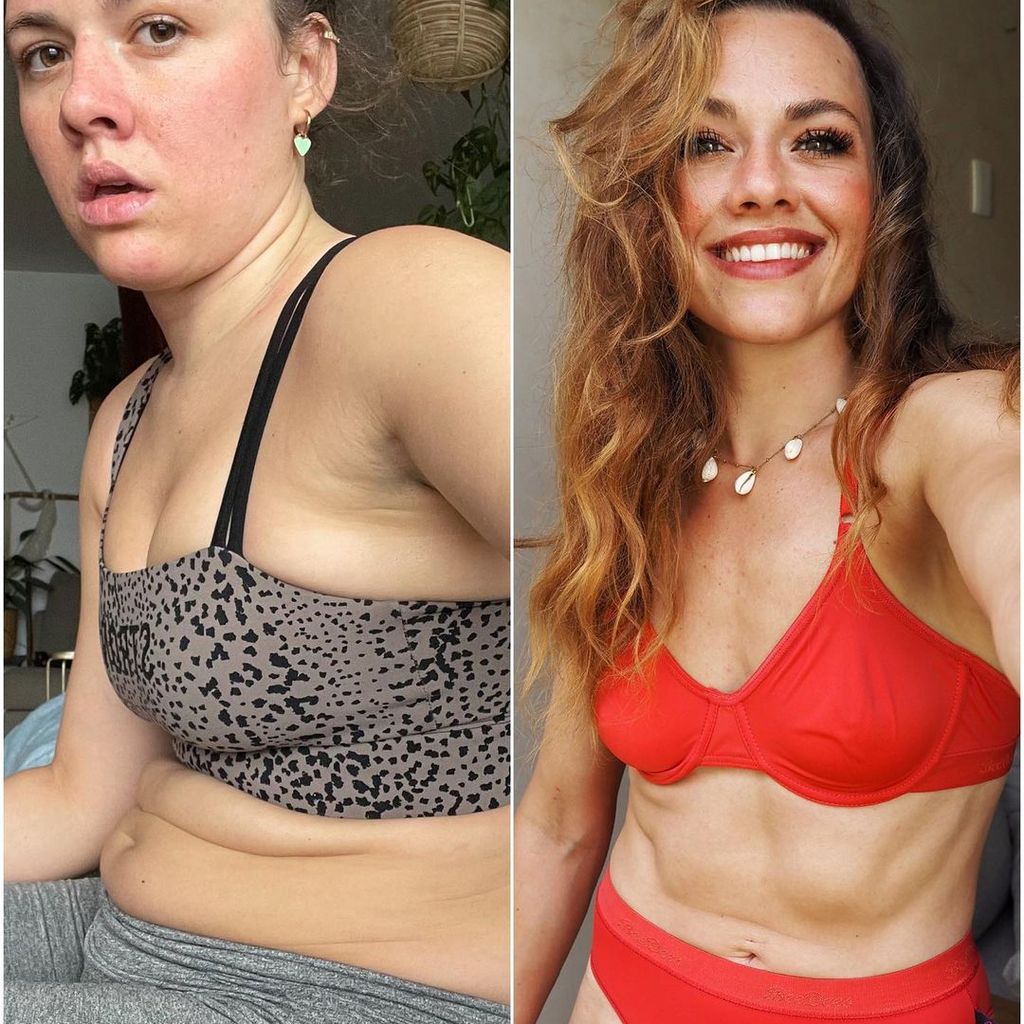 Yvonne Pferrers Körper vor und nach einer Sporttransformation