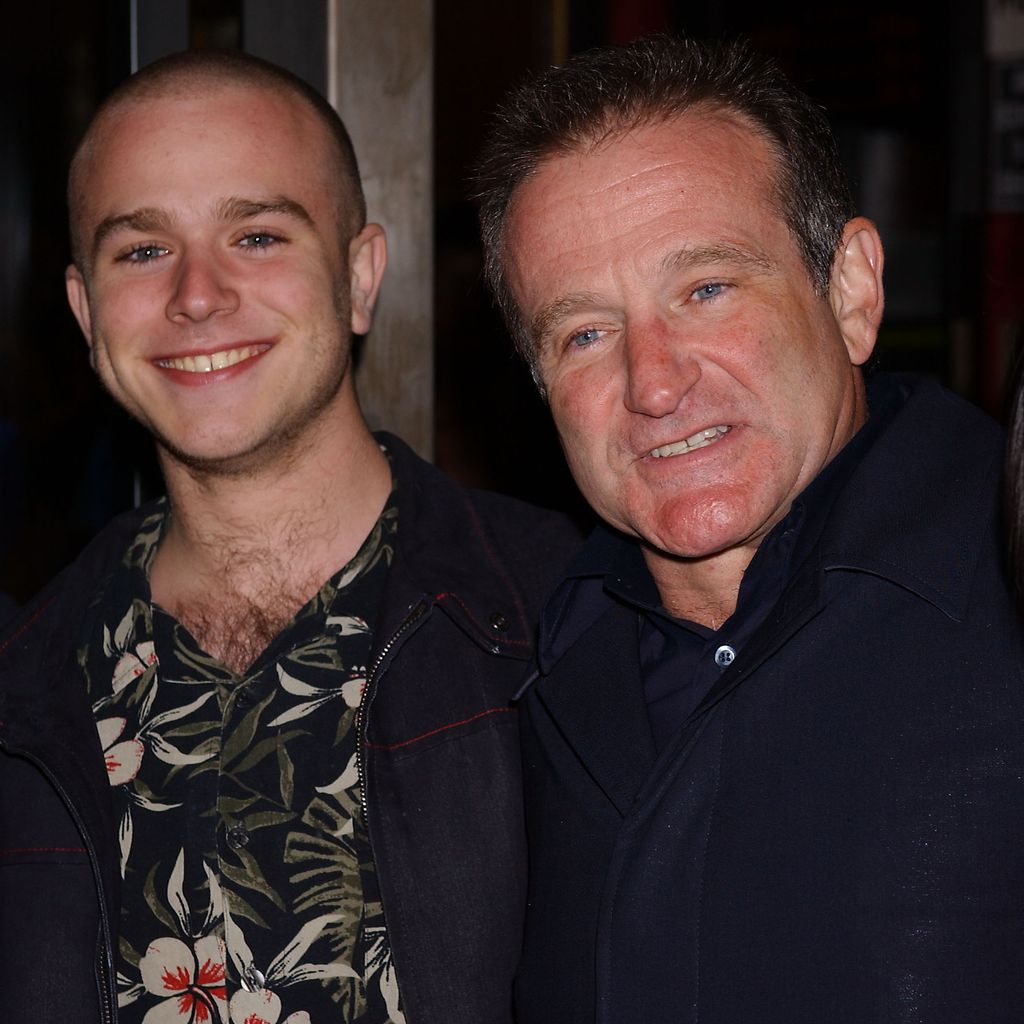 Zachary Pym Williams und sein Vater Robin Williams im März 2002