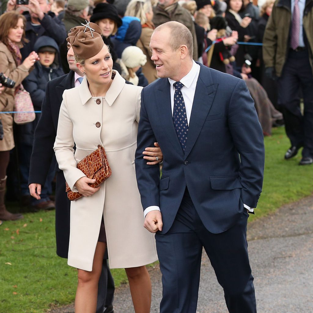 Zara und Mike Tindall auf dem Weg zum Weihnachtsgottesdienst in Sandringham, 2012