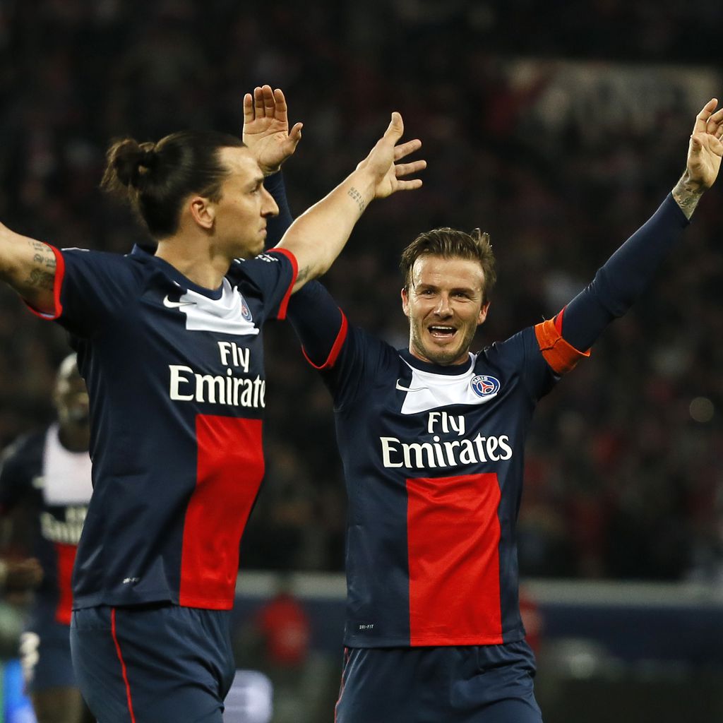 Zlatan Ibrahimovic und David Beckham, Ex-Spieler von Paris Saint-Germain