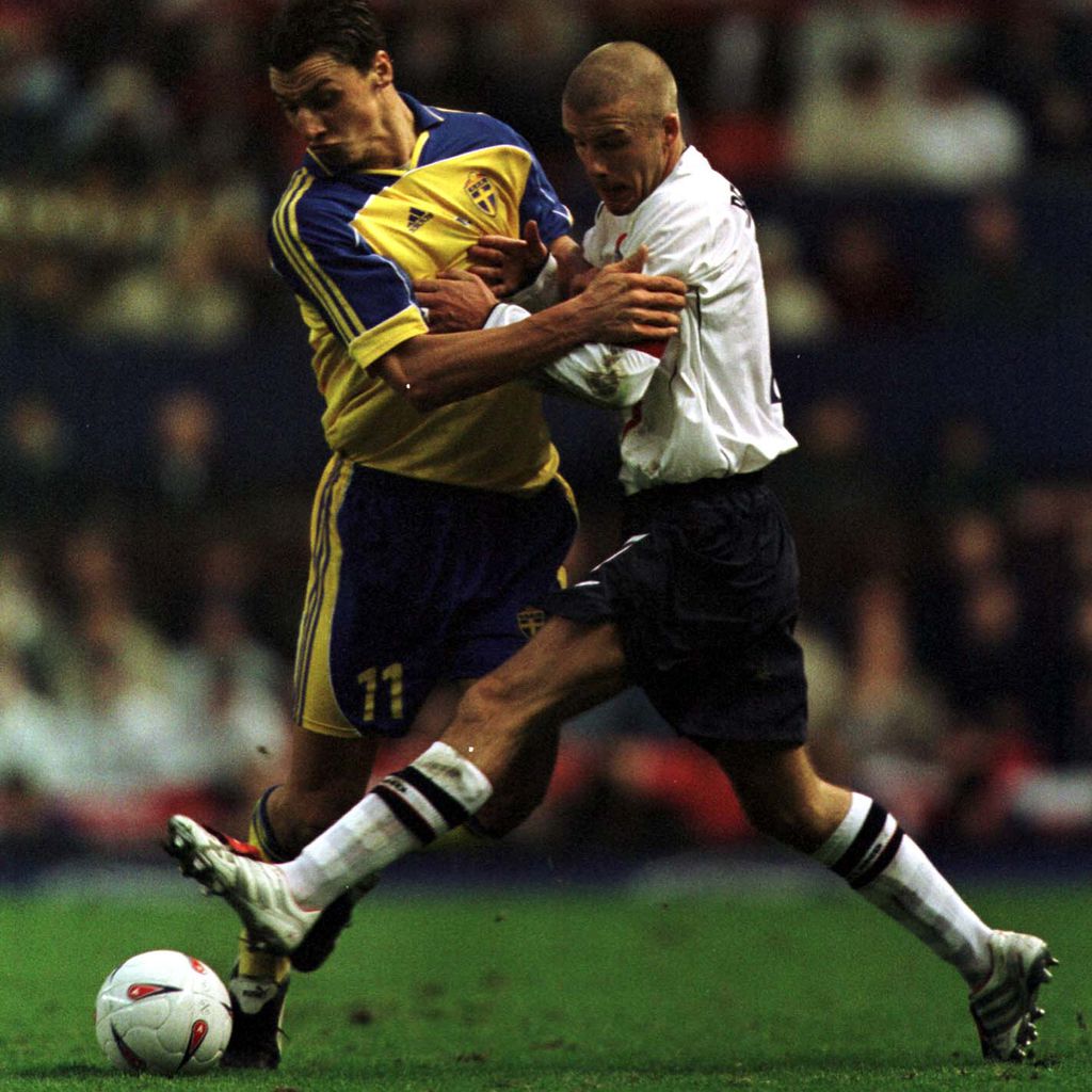 Zlatan Ibrahimovic und David Beckham im Jahr 2001