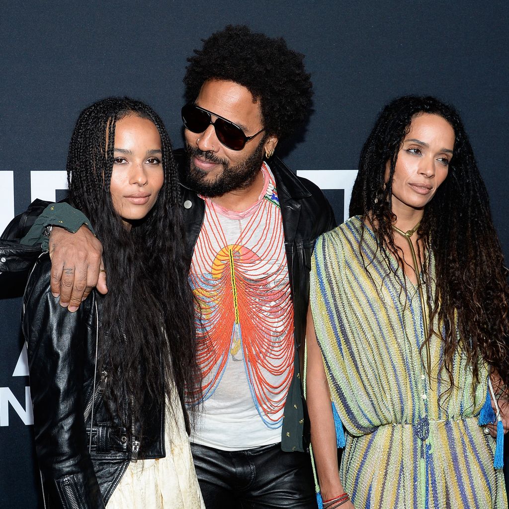 Zoe Kravitz (l.) mit ihren Eltern Lenny Kravitz und Lisa Bonet