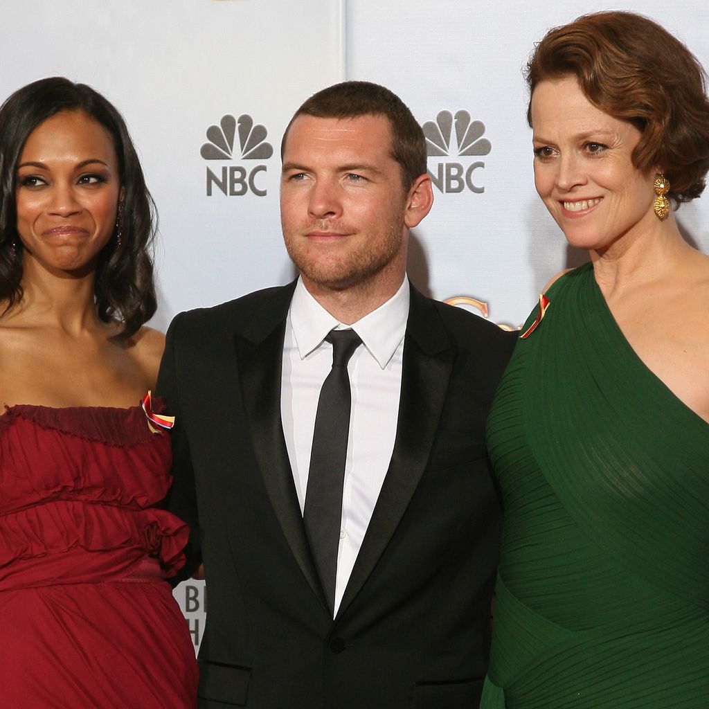 Zoe Saldana, Sam Worthington und Sigourney Weaver bei den Golden Globes 2010