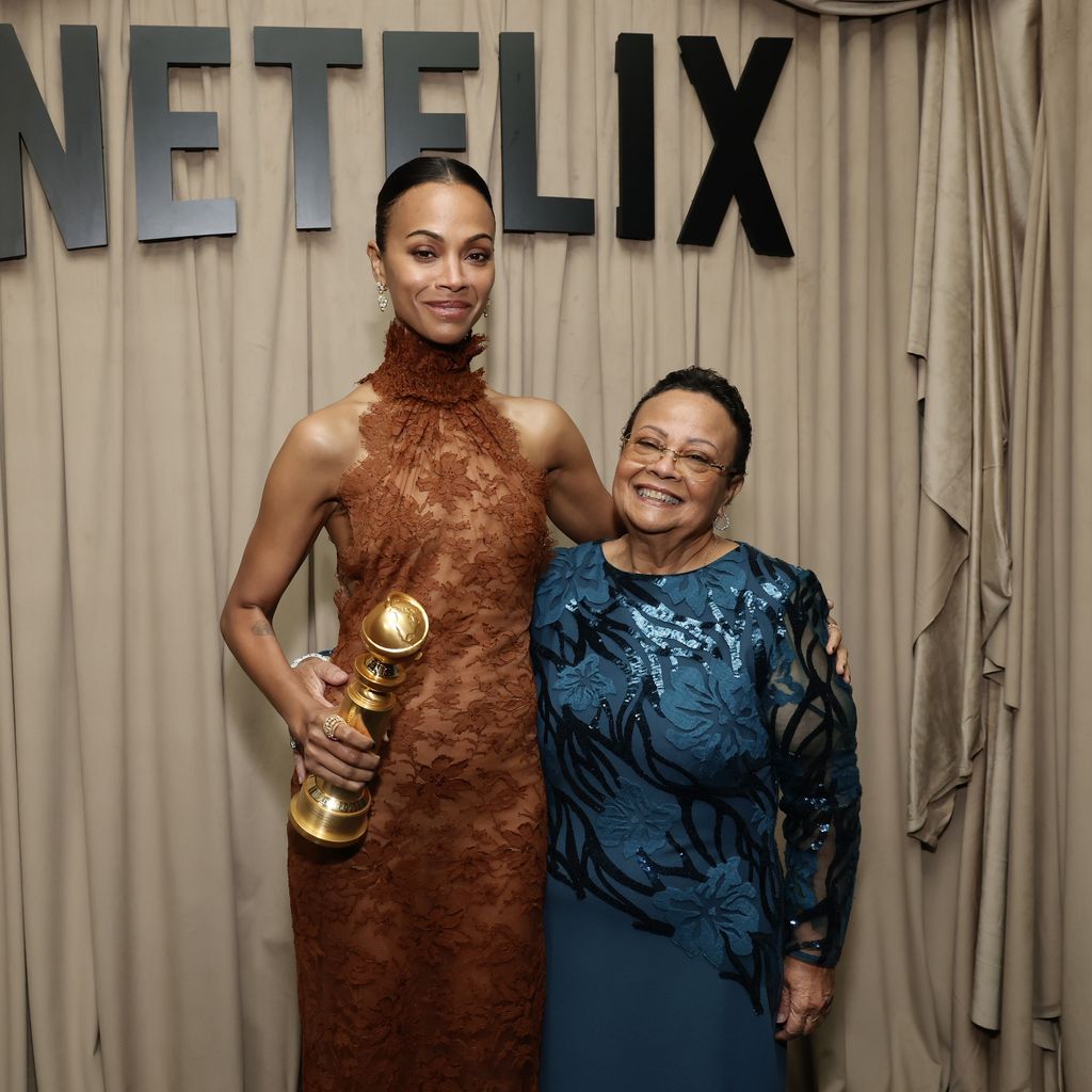 Zoe Saldaña und ihre Mutter Asalia Nazario bei der Golden Globes Afterparty