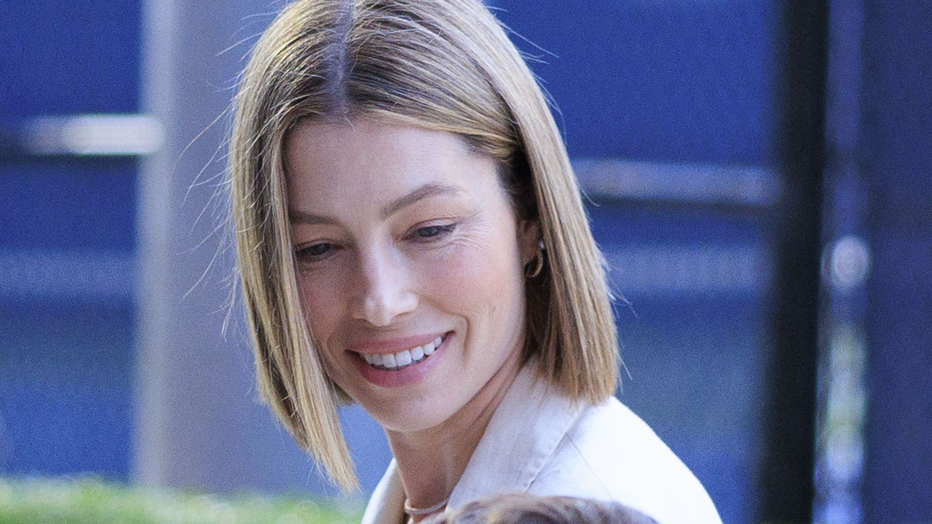 Selten Jessica Biel nimmt Sohn Silas mit zu den US Open