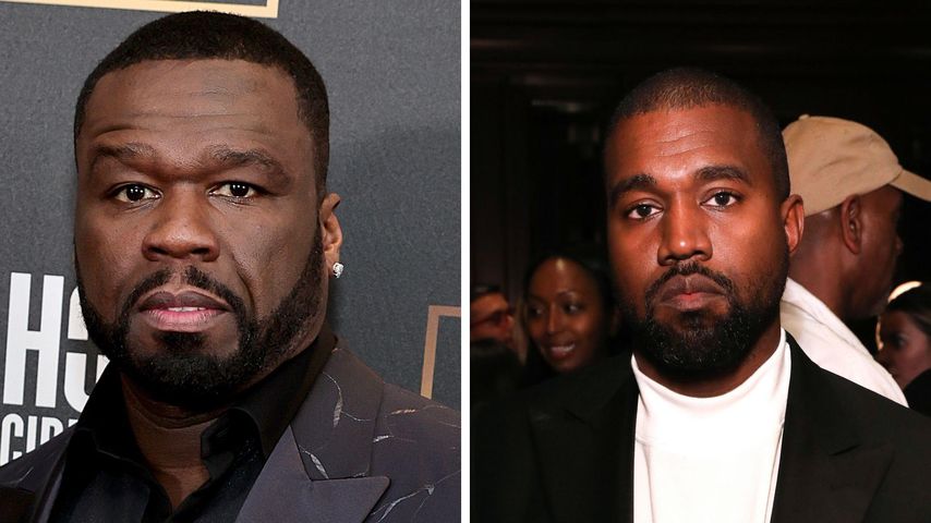 Collage: 50 Cent und Kanye West, Rapper