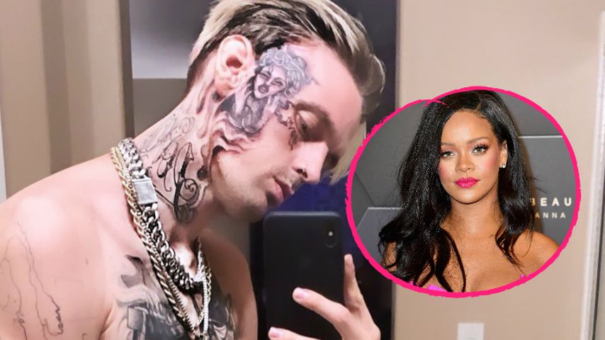 Rihanna inspirierte Aaron Carter zu Medusa-Gesichtstattoo