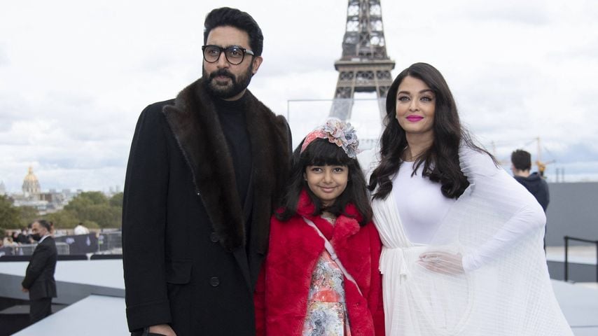 Abhishek Bachchan, Tochter Aaradhya und Aishwarya Rai Bachchan, Oktober 2021