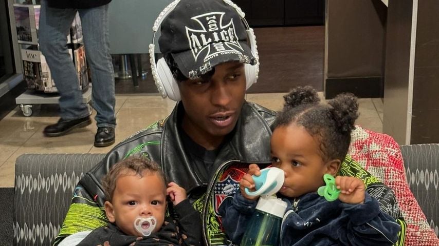 A$AP Rocky und seine zwei Kinder, August 2024