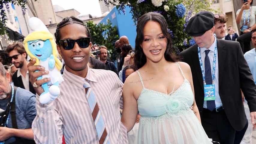 A$Ap Rocky und Rihanna bei der "Schlümpfe"-Premiere in Brüssel, Juni 2025