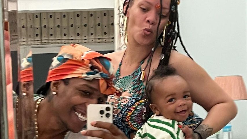 A$AP Rocky und Rihanna mit ihrem Baby