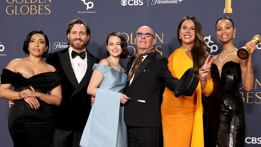 Adriana Paz, Edgar Ramírez, Selena Gomez, Jacques Audiard, Karla Sofía Gascón und Zoe Saldaña