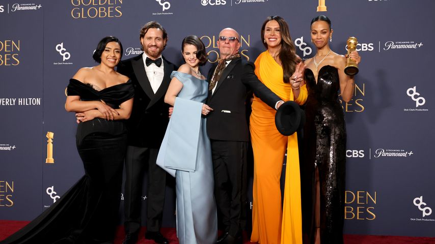Adriana Paz, Edgar Ramírez, Selena Gomez, Jacques Audiard, Karla Sofía Gascón und Zoe Saldaña