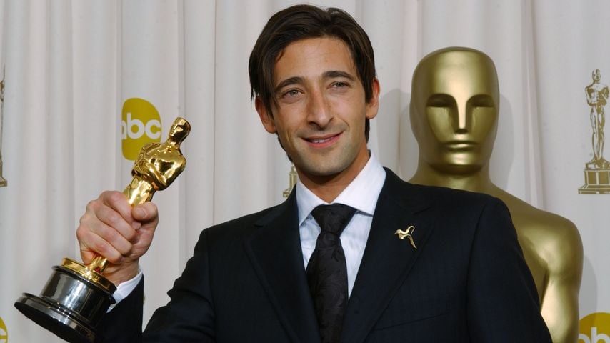 Adrien Brody bei der Oscarverleihung 2003, Oscarsieg für "Bester Hauptdarsteller"