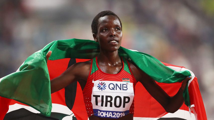 Agnes Tirop bei der Leichtathletikweltmeisterschaft in Katar, 2019