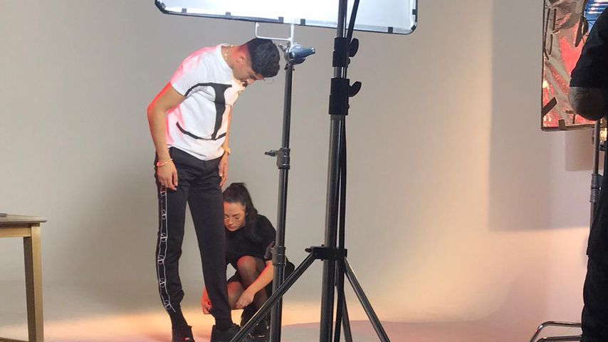 Agnesa bei der Arbeit mit Rapper Mero