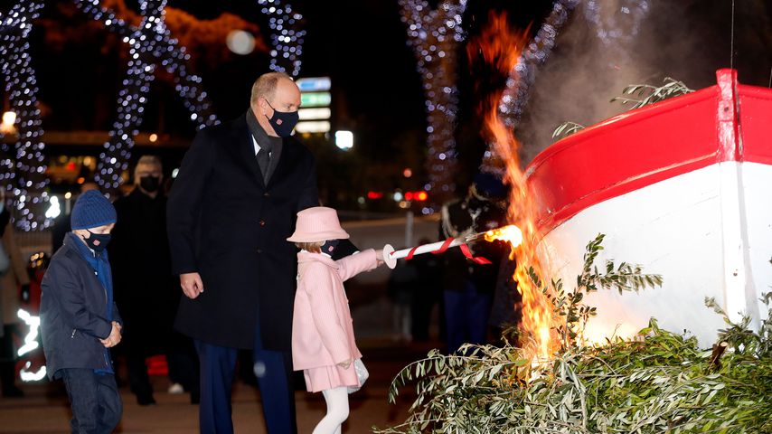 Albert II. von Monaco mit seinen Kindern