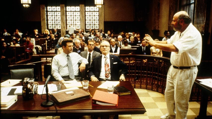 Alec Baldwin, James Woods und Regisseur Rob Reiner am Set von "Ghosts of Mississippi" (1996)