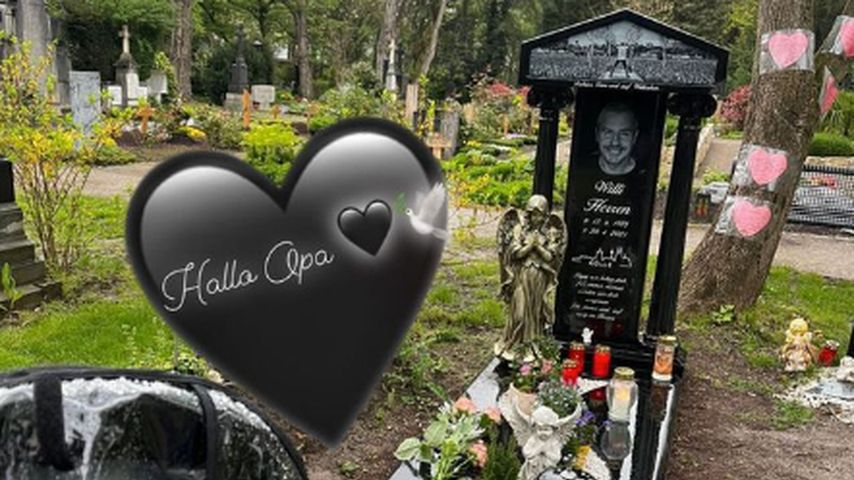 Alessia Herren am Grab von Willi Herren