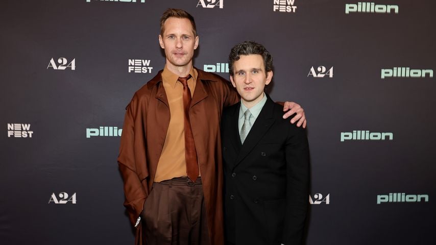 Alexander Skarsgård und Harry Melling bei der New-York-Premiere von "Pillion" im SVA Theater