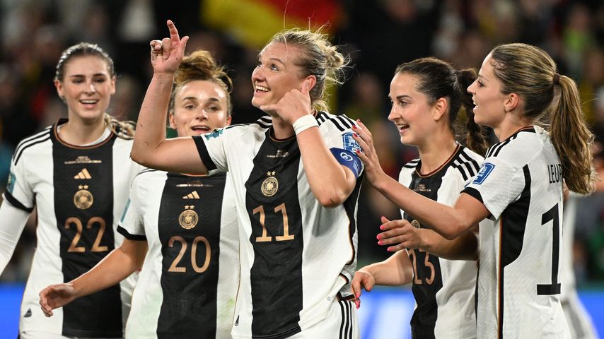 Alexandra Popp jubelt nach ihrem Tor bei der WM 2023