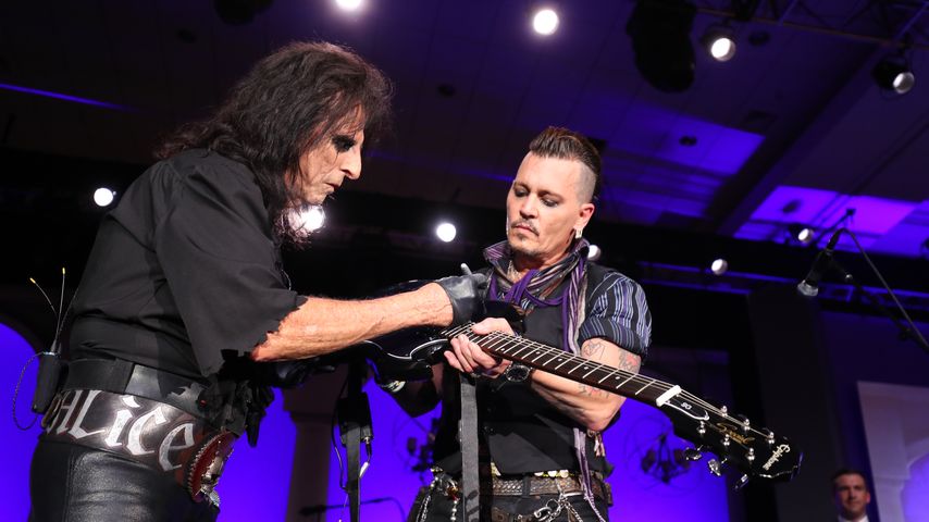 Alice Cooper mit Johnny Depp bei einer Gala, Juli 2016