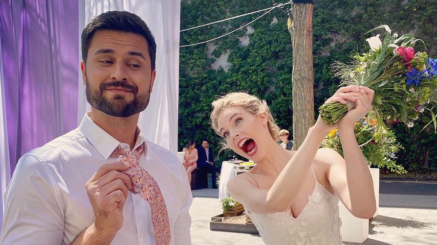 Milos Vukovic und Alica Hubiak am "Unter uns"-Set