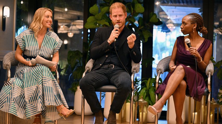 Alix Lebec, Prinz Harry und Dr. Sophie Chandauka im April 2024