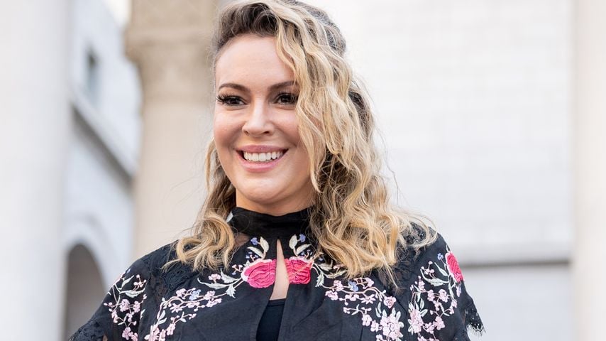 Schauspielerin Alyssa Milano beim Women's March, Oktober 2021