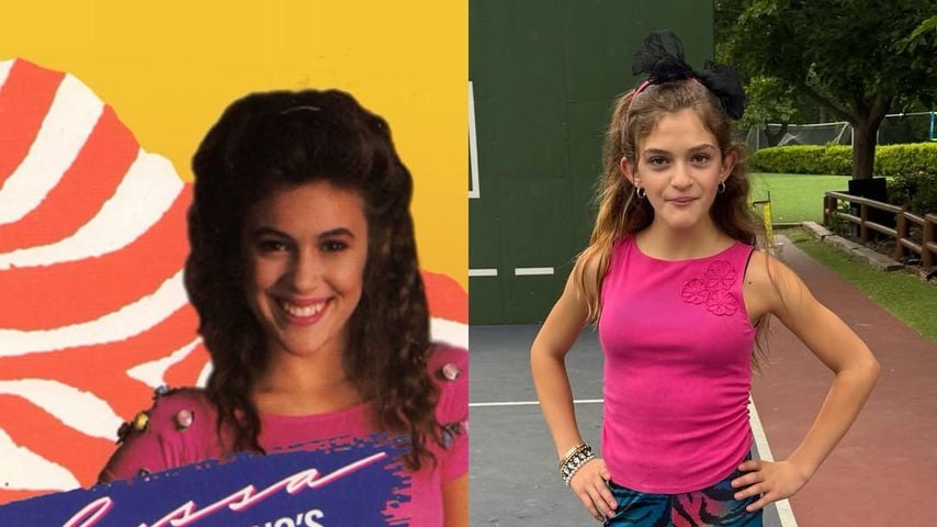 Alyssa Milano als Teenager und rechts ihre elfjährige Tochter Elizabella