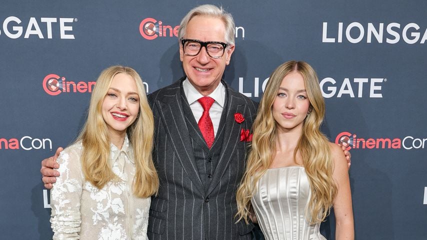 Amanda Seyfried, Paul Feig und Sydney Sweeney werben für "The Housemaid" in Las Vegas, April 2025
