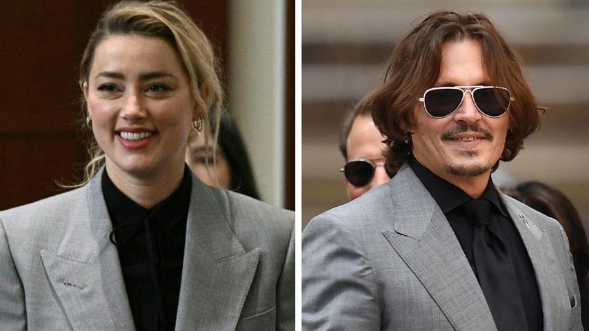 Collage: Amber Heard 2022 und Johnny Depp 2020