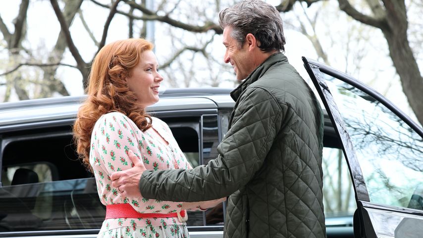 Amy Adams und Patrick Dempsey am Set von "Disenchanted"