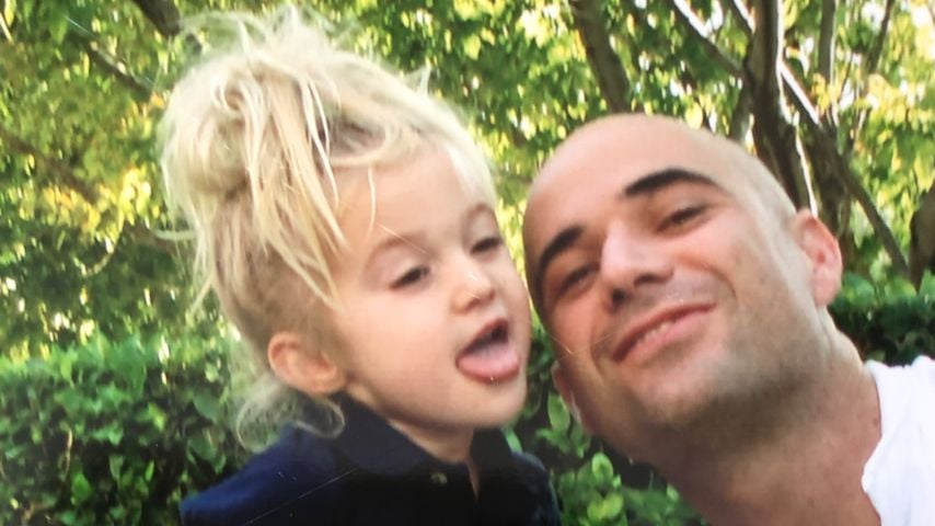 Andre Agassi mit Tochter Jaz Elle Agassi als Kleinkind