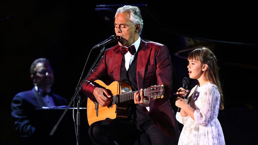 Andrea Bocelli mit seiner Tochter Virginia Bocelli, April 2021