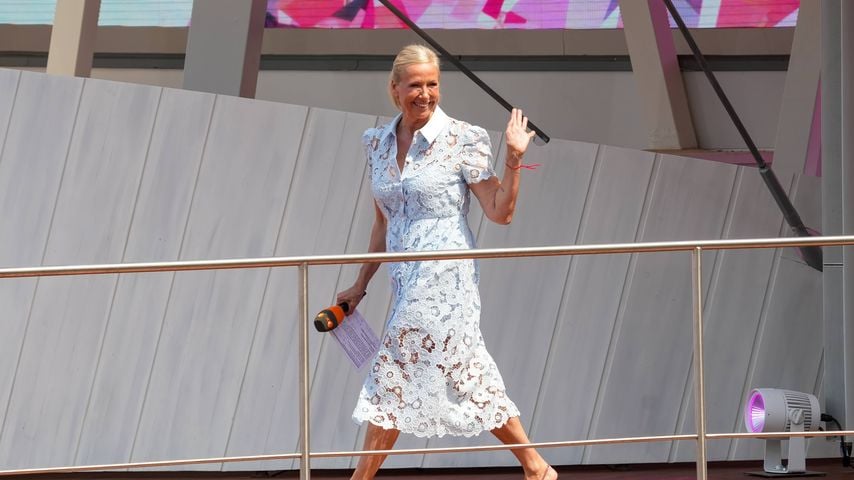 Andrea "Kiwi" Kiewel moderiert den ZDF-Fernsehgarten, Mai 2026