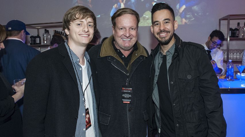 Andrew Burkle, Ron Burkle and Mike Shinoda, November 2015