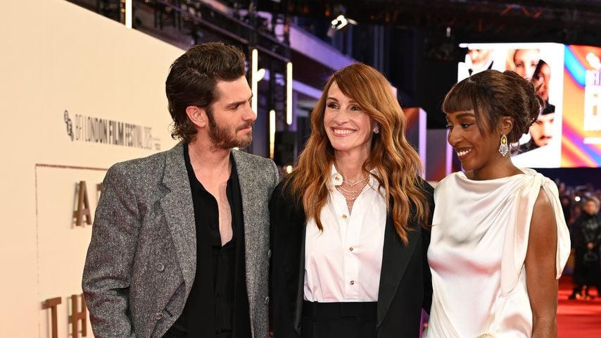 Andrew Garfield, Julia Roberts und Ayo Edebiri bei der Premiere, Oktober 2025