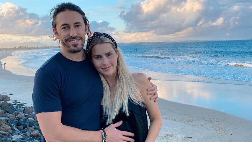Andrew Joblon und seine Frau Claire Holt in Byron Bay im Dezember 2019